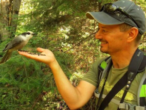 Ted Cheskey with Chickadee