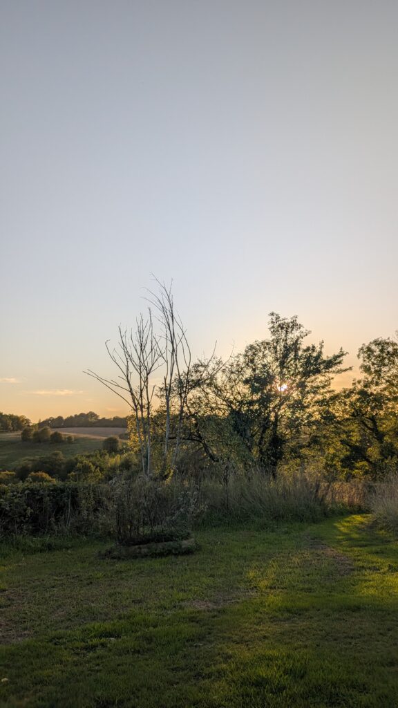 Sunset at the shepherds hut