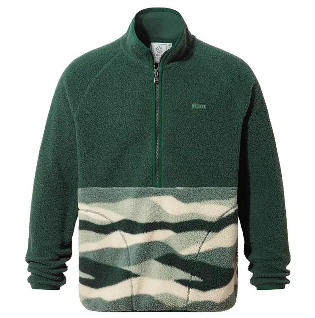 Tog24 Flaxley Mens Sherpa Fleece in Racing Green Landscape £20.00