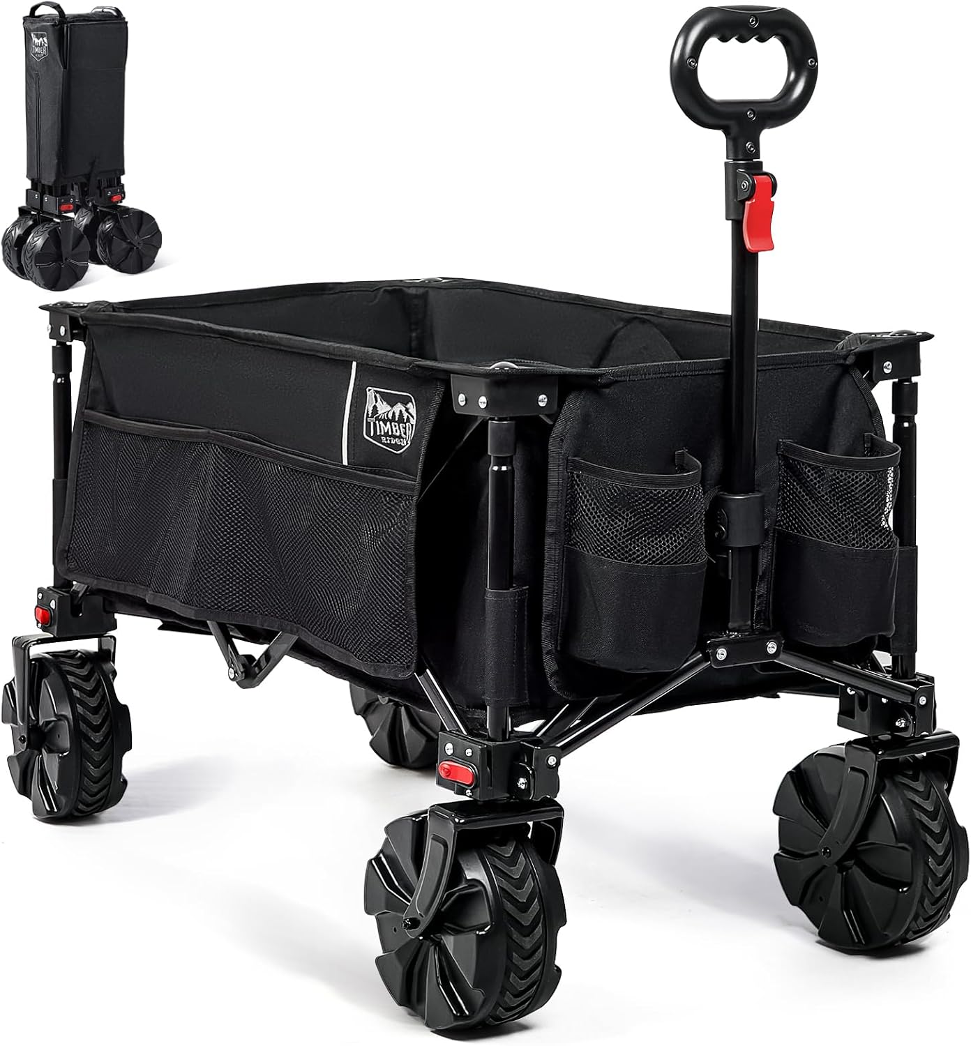 Timber Ridge Folding Trolley Cart Detachable Big Wheels