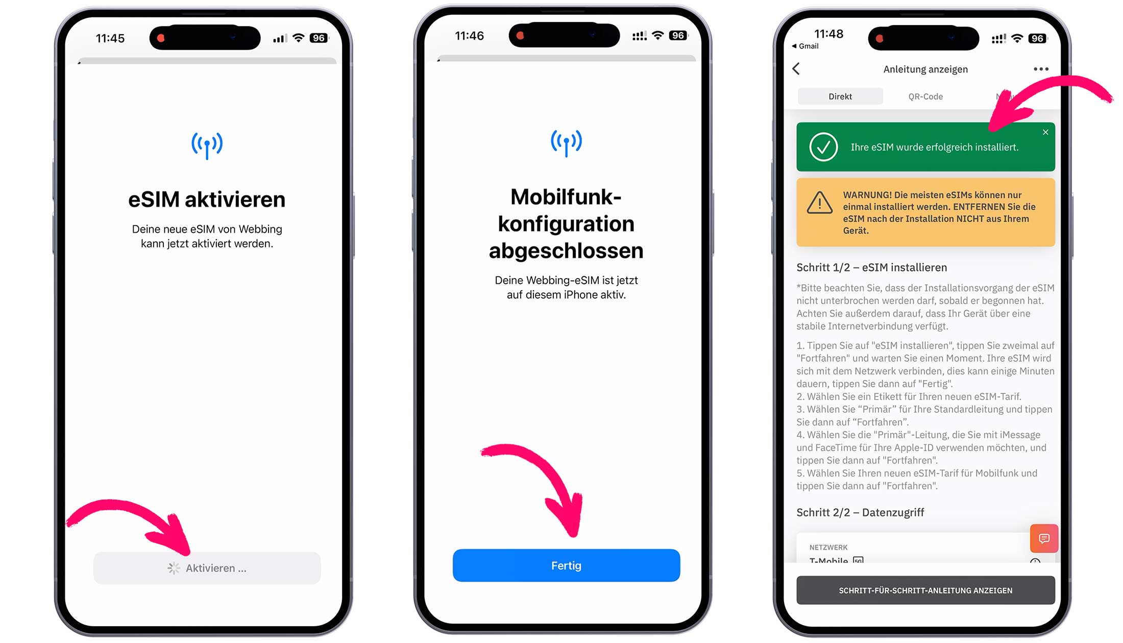 Activating the airalo eSIM – step 3