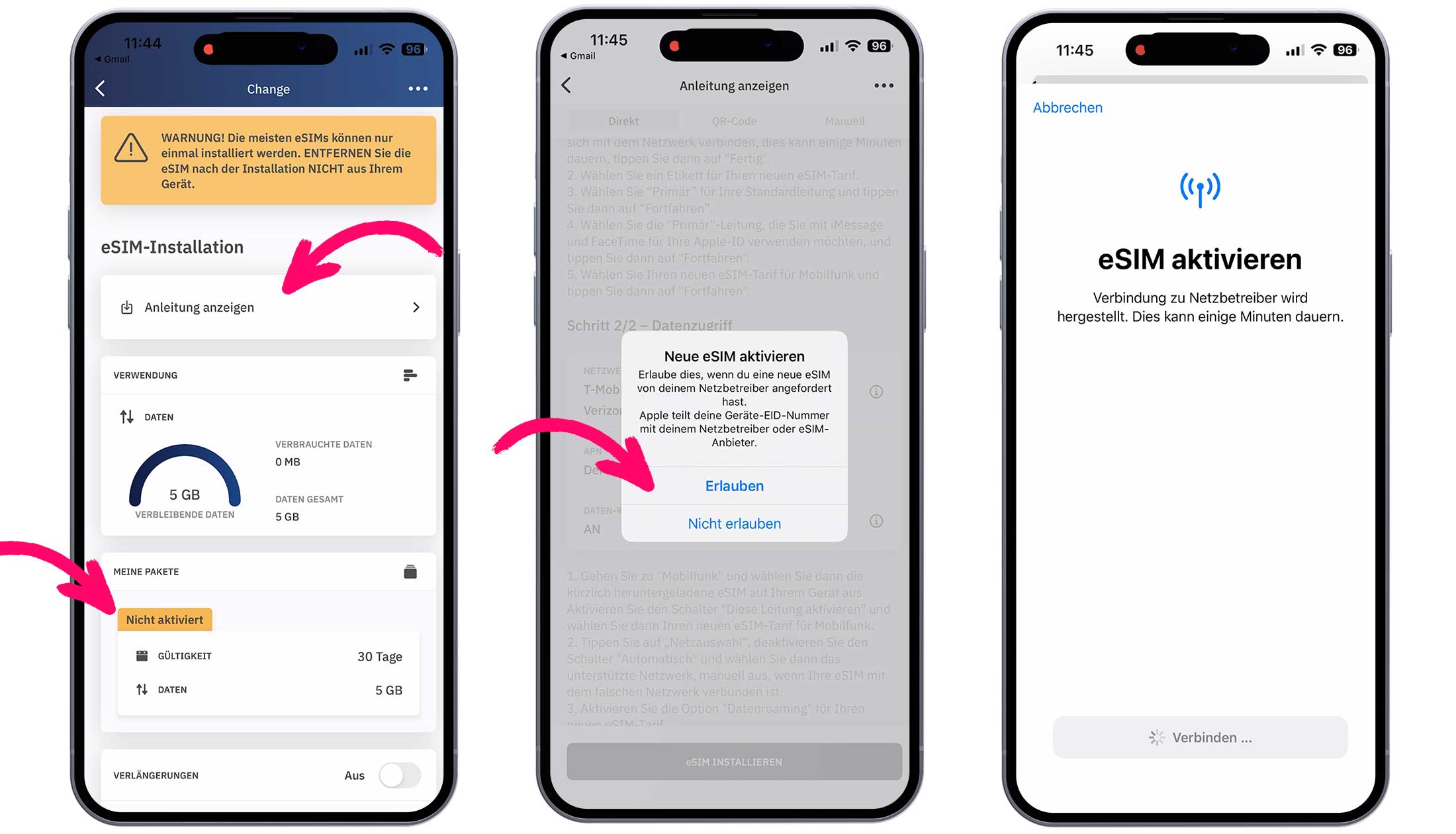 airalo eSIM activation - step 2