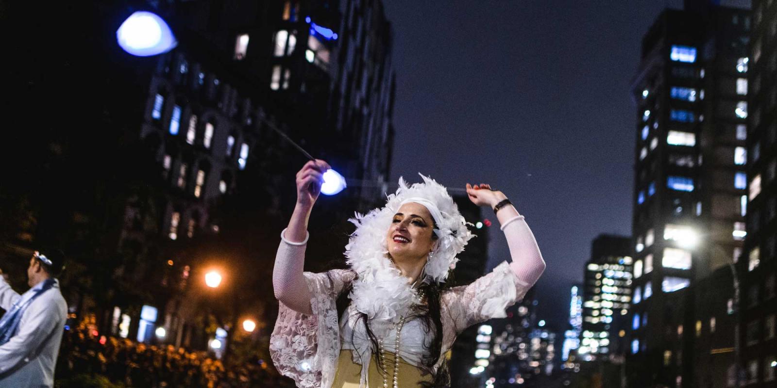 Participant at the halloween parade in nyc