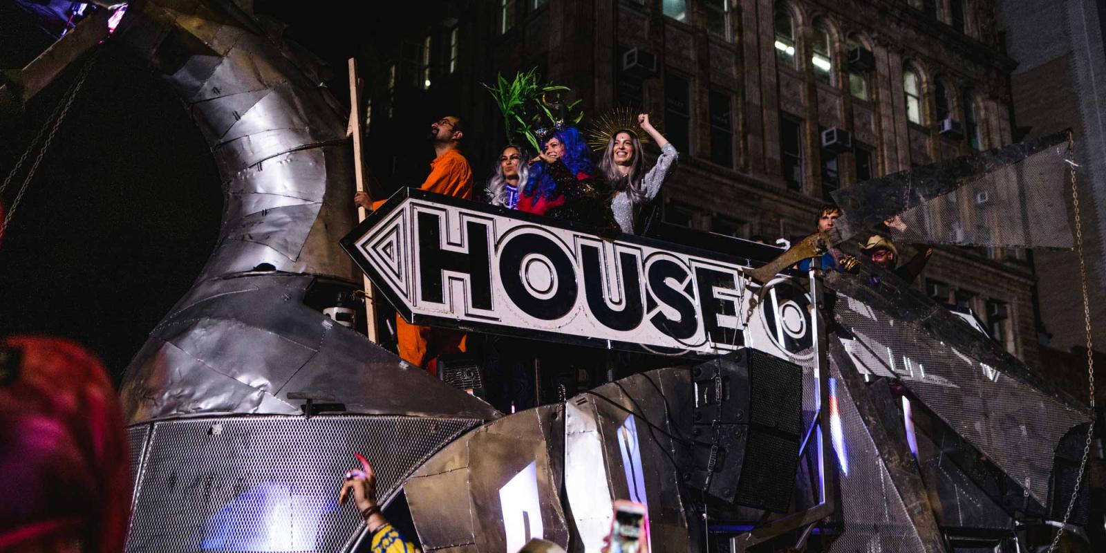 House of yes float during the parade in nyc