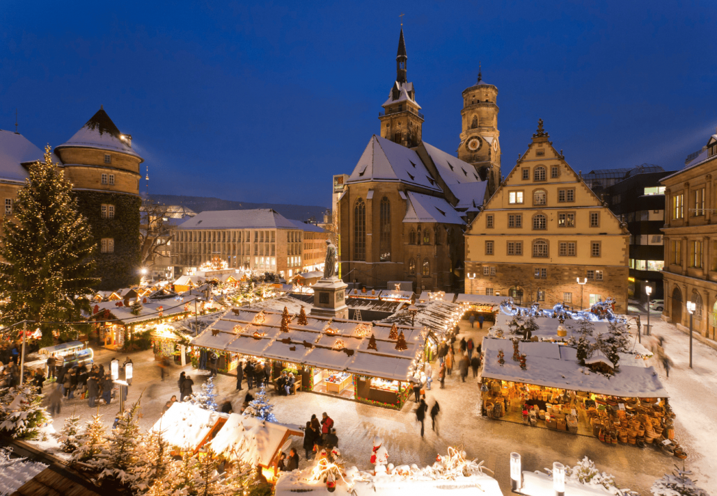 View of market in christmas at night