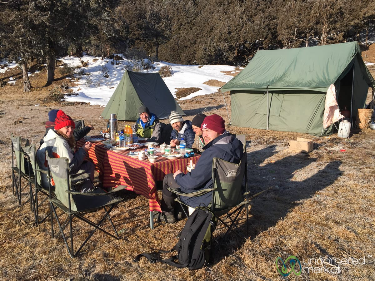 Druk Path Trek, Bhutan - Breakfast at the Campsite