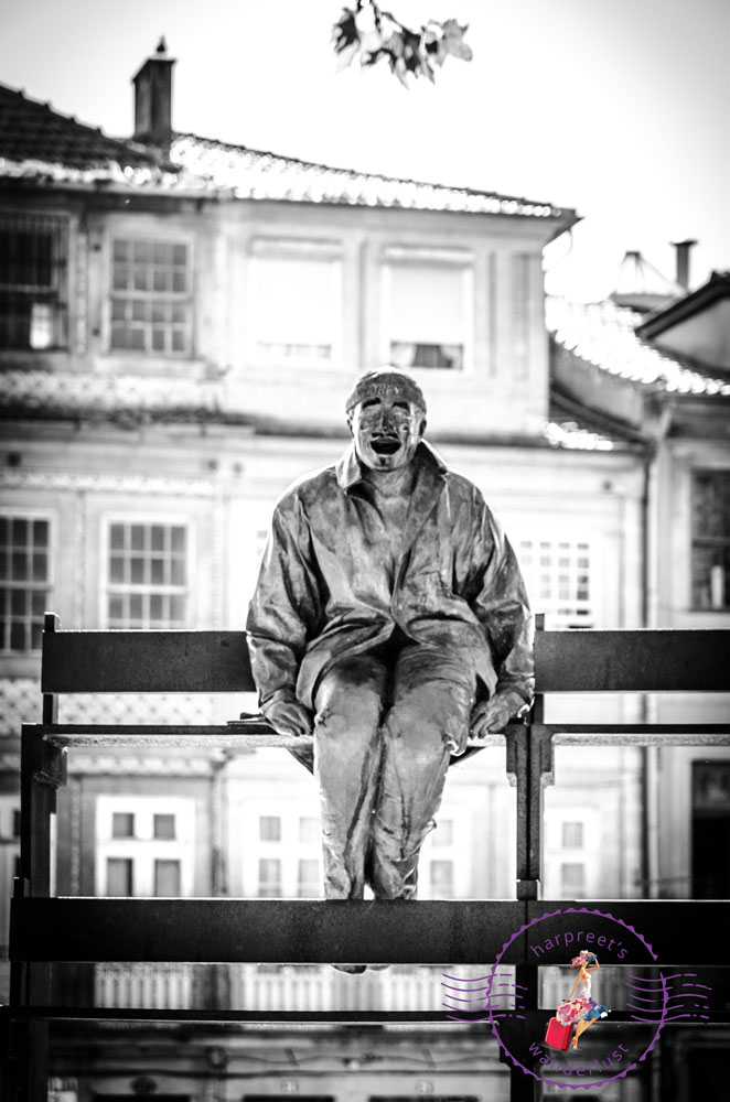 Statues in the park in Porto