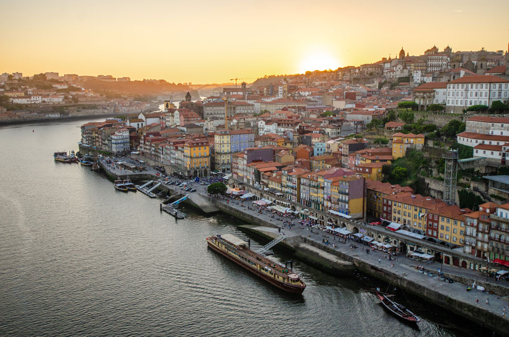 Sunset over Cais da Ribeira