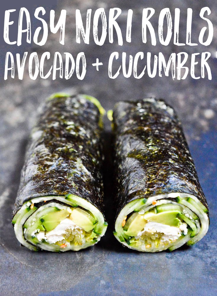 Easy Nori Rolls, Avocado and Cucumber