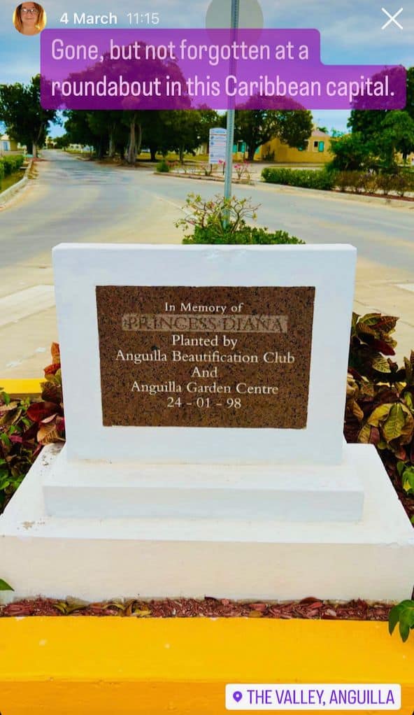 Anguilla: Princess Diana memorial in The Valley