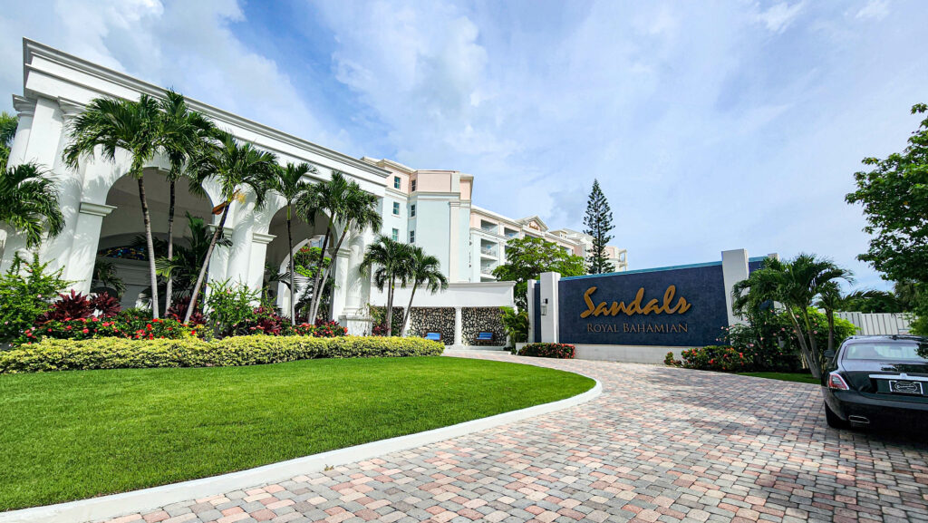 Entrance to Sandals Royal Bahamian Resort Nassau Bahamas