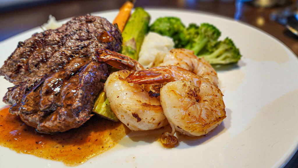 Steak and shrimp Gordon's at Sandals Royal Bahamian