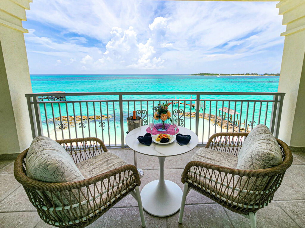 Champagne and Charcuterie at First room and views Sandals Royal Bahamian