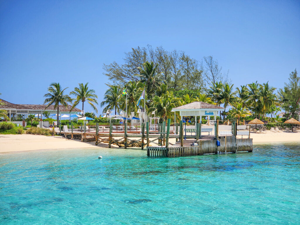 Arriving at Private Island at Sandals Royal Bahamian