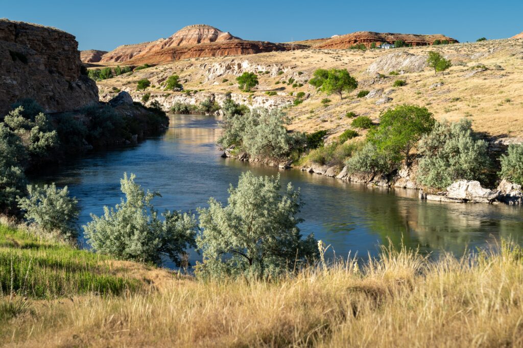 The Bighorn River going through Hot Springs State Park in Thermopolis, Wyoming