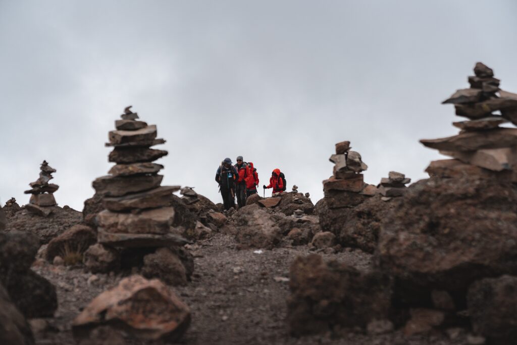 Hiking markers on Kilimanjaro