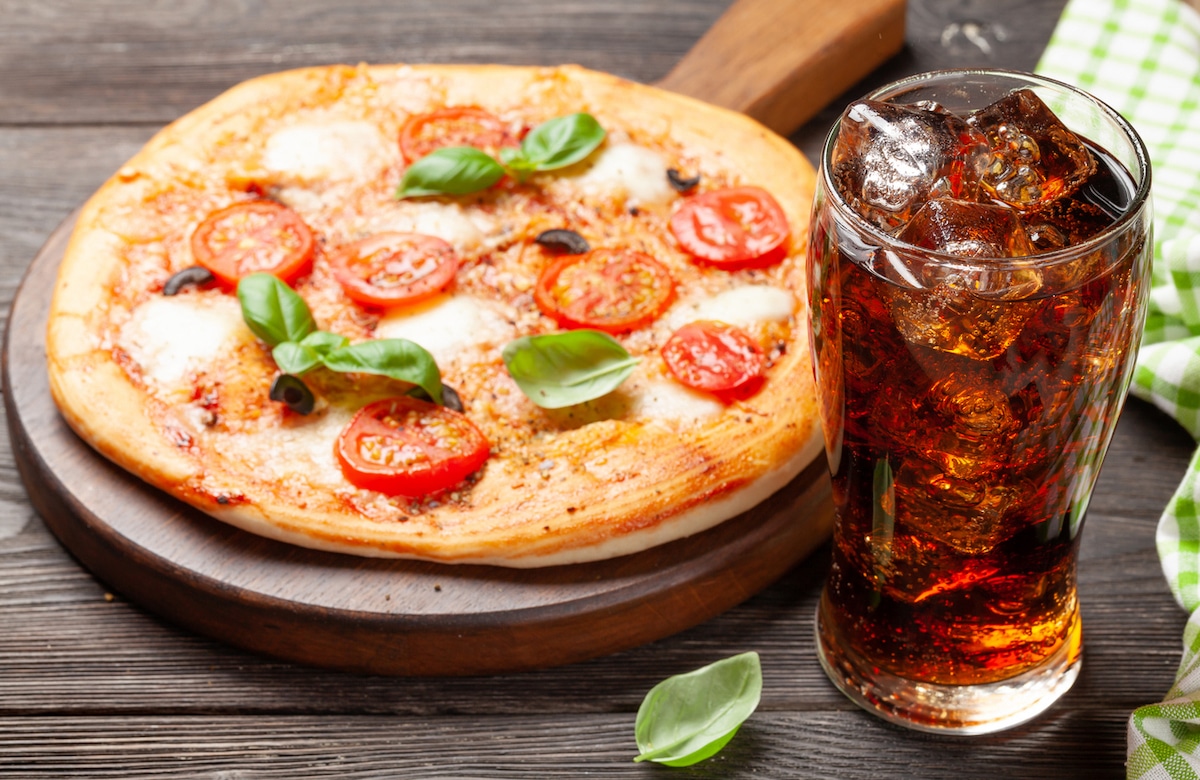 pizza and soda