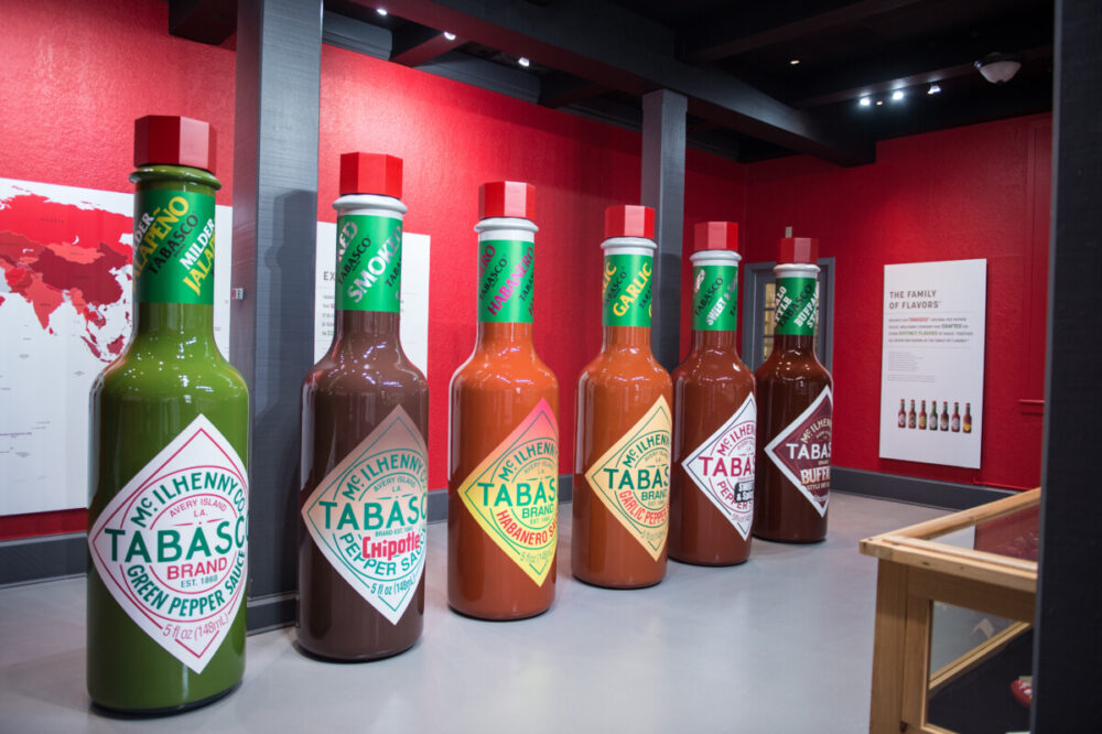 Large bottles of Tabasco Sauce at the Tabasco Fan Experience Photo Credit - Lafayette Convention & Visitors Commission